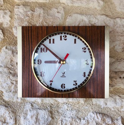 Mid-Century Brass and Formica Wall Clock from JAZ, 1970s-OJT-883095