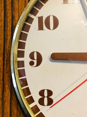 Mid-Century Brass and Formica Wall Clock from JAZ, 1970s-OJT-883095