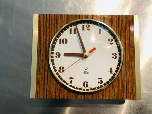 Mid-Century Brass and Formica Wall Clock from JAZ, 1970s-OJT-883095