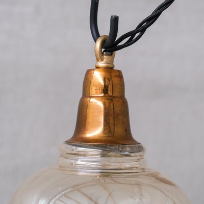 Mid-Century Brass and Glass Bell Pendant-JRP-1765398