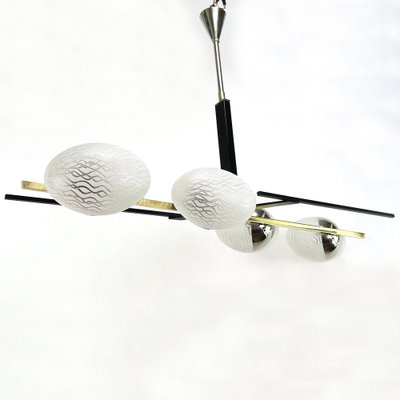 Mid-Century Brass and Glass Ceiling Lamps from Arlus-JUZ-1297217