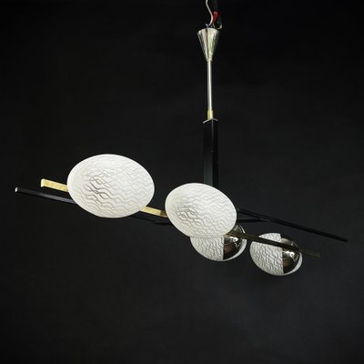 Mid-Century Brass and Glass Ceiling Lamps from Arlus-JUZ-1297217