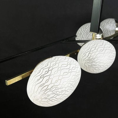 Mid-Century Brass and Glass Ceiling Lamps from Arlus-JUZ-1297217