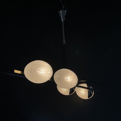 Mid-Century Brass and Glass Ceiling Lamps from Arlus-JUZ-1297217