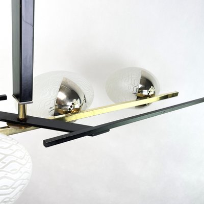 Mid-Century Brass and Glass Ceiling Lamps from Arlus-JUZ-1297217