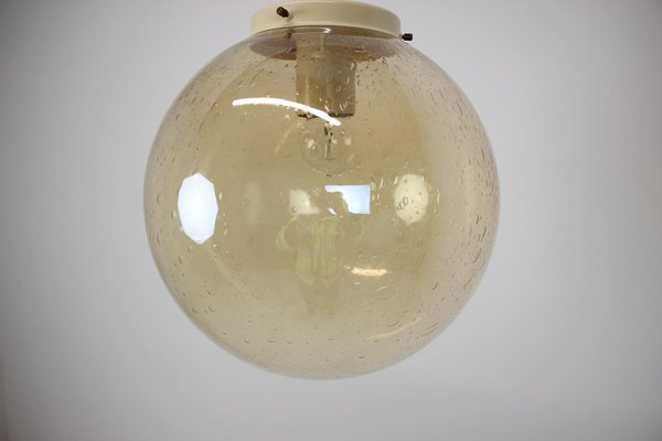 Mid-Century Brass and Glass Chandelier attributed to Valasske Mezirici, 1970s-TZ-1778205