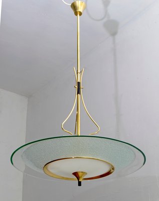 Mid-Century Brass and Glass Church Chandelier by Pietro Chiesa for Fontana Arte, 1940s-FER-618195