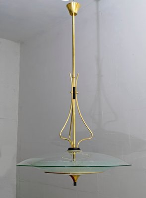 Mid-Century Brass and Glass Church Chandelier by Pietro Chiesa for Fontana Arte, 1940s-FER-618195