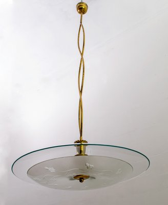 Mid-Century Brass and Glass Church Chandelier by Pietro Chiesa for Fontana Arte, 1940s-FER-620932