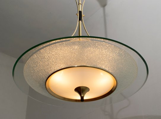 Mid-Century Brass and Glass Church Chandelier by Pietro Chiesa for Fontana Arte, 1940s-FER-618195