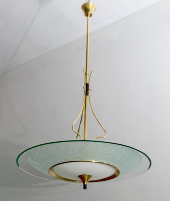 Mid-Century Brass and Glass Church Chandelier by Pietro Chiesa for Fontana Arte, 1940s-FER-618195