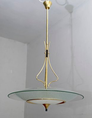 Mid-Century Brass and Glass Church Chandelier by Pietro Chiesa for Fontana Arte, 1940s-FER-618195