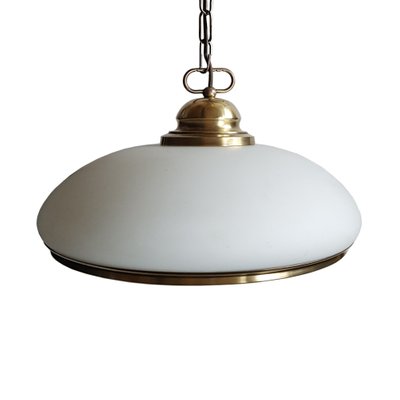 Mid-Century Brass and Glass Pendant Lamp-NUX-931129