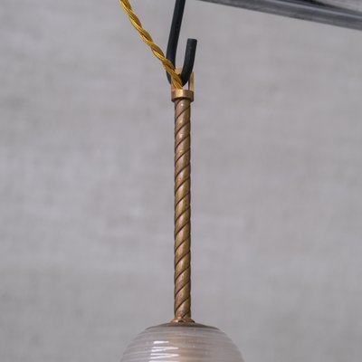 Mid-Century Brass and Glass Pendant Light-JRP-1762871