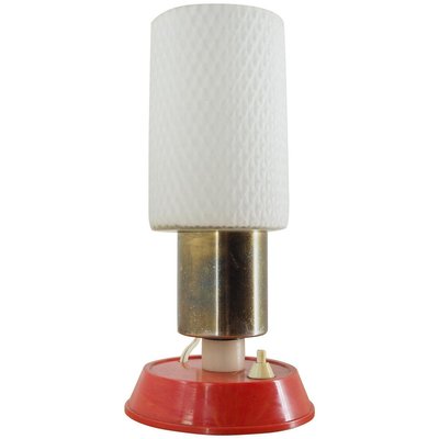 Mid-Century Brass and Glass Table Lamp, Poland, 1970s-TZ-729643