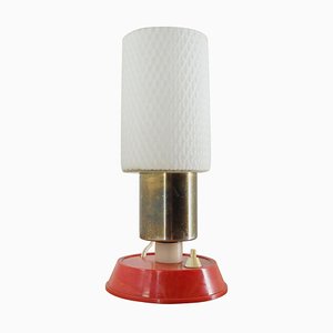 Mid-Century Brass and Glass Table Lamp, Poland, 1970s-TZ-729643