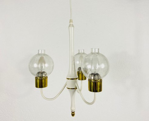 Mid-Century Brass and Glass Tulip Chandelier, 1960s-PUK-839030