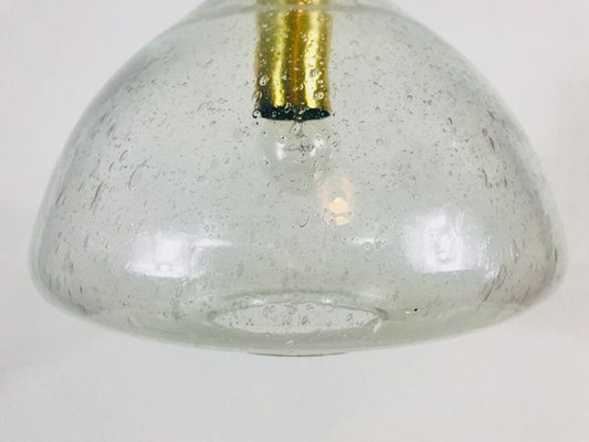 Mid-Century Brass and Ice Glass Pendant Lamp from Doria Leuchten, 1960s-PUK-564668