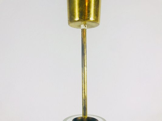 Mid-Century Brass and Ice Glass Pendant Lamp from Doria Leuchten, 1960s-PUK-564668