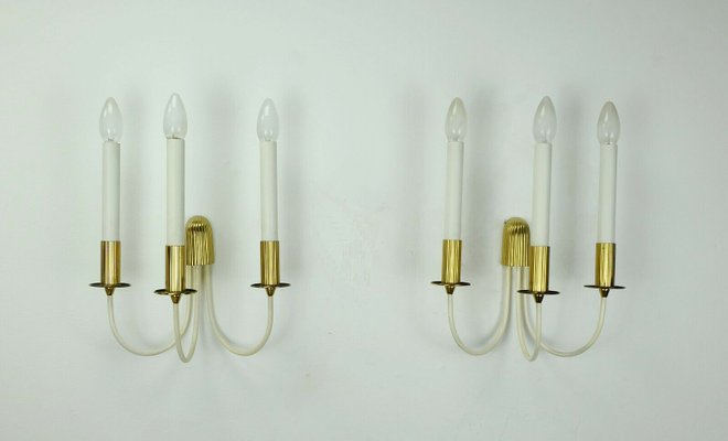 Mid-Century Brass and Metal Cinema Wall Lamp-FH-581322