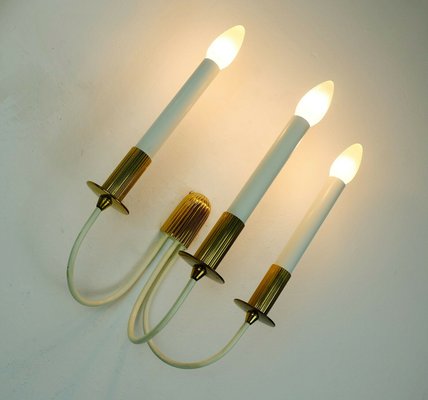 Mid-Century Brass and Metal Cinema Wall Lamp-FH-581322