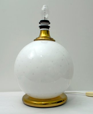 Mid-Century Brass and Murano Glass Table Lamp, 1970s-FER-552009