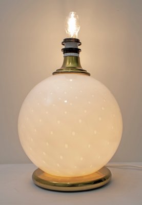 Mid-Century Brass and Murano Glass Table Lamp, 1970s-FER-552009