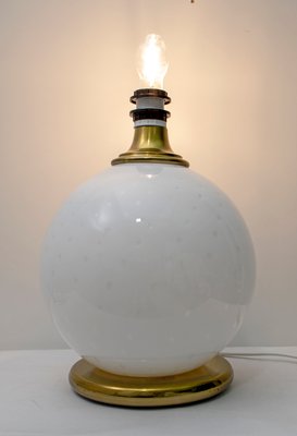 Mid-Century Brass and Murano Glass Table Lamp, 1970s-FER-552009