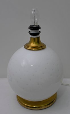 Mid-Century Brass and Murano Glass Table Lamp, 1970s-FER-552009