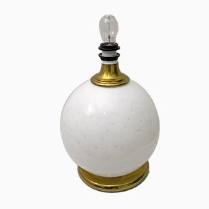 Mid-Century Brass and Murano Glass Table Lamp, 1970s-FER-552009