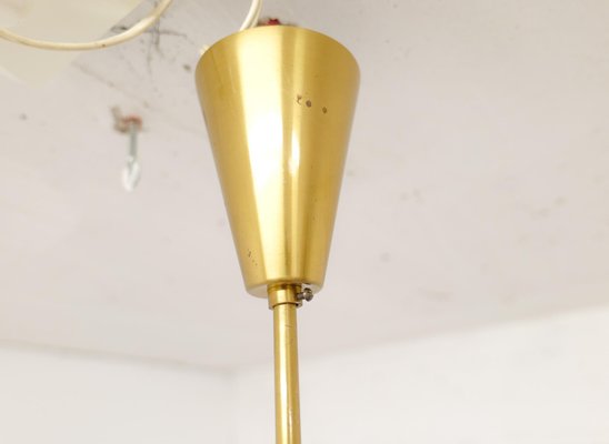 Mid-Century Brass and Opaline Ceiling Lamp by Hans-Agne Jakobsson, Sweden, 1950s-UYK-1293997