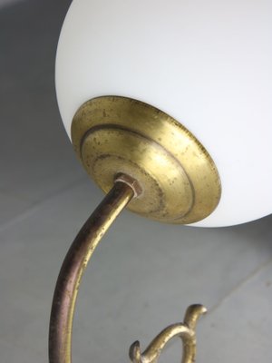 Mid-Century Brass and Opaline Sconce-HGJ-1251361