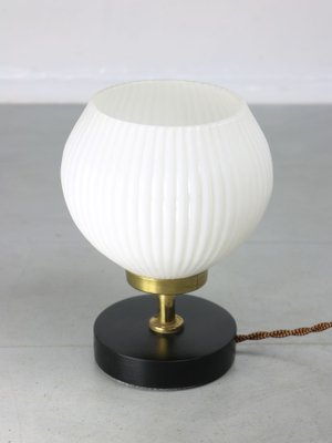 Mid-Century Brass and Opaline Table Lamp-HGJ-1251339