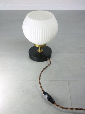 Mid-Century Brass and Opaline Table Lamp-HGJ-1251339