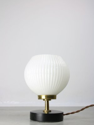 Mid-Century Brass and Opaline Table Lamp-HGJ-1251339