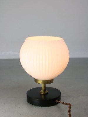 Mid-Century Brass and Opaline Table Lamp-HGJ-1251339