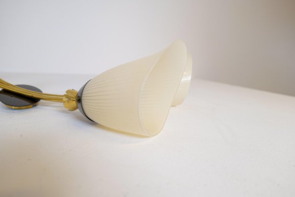 Mid-Century Brass and Opaline Wall Lamps from ASEA, Sweden, 1950s, Set of 2-UYK-1362805