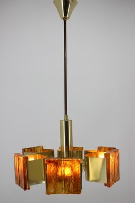 Mid-Century Brass and Resin Pendants, 1970s, Set of 2-TZ-848552