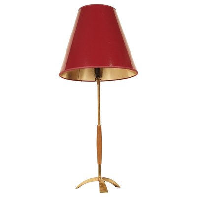 Mid-Century Brass and Wood Table Lamp by J.T. Kalmar, 1950s-BAF-763542