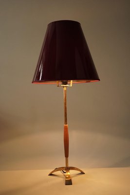 Mid-Century Brass and Wood Table Lamp by J.T. Kalmar, 1950s-BAF-763542