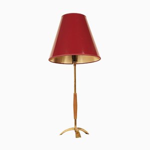 Mid-Century Brass and Wood Table Lamp by J.T. Kalmar, 1950s-BAF-763542