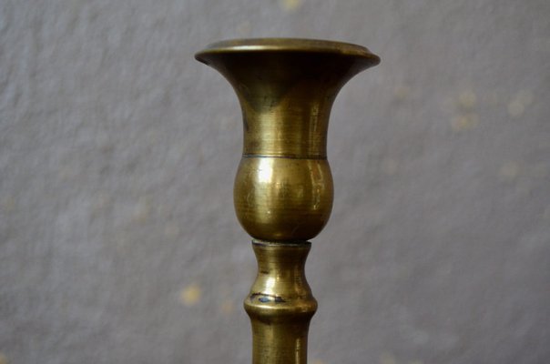 Mid-Century Brass Candleholders, 1940s, Set of 2-AIU-1304747