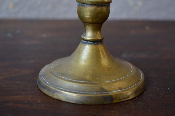 Mid-Century Brass Candleholders, 1940s, Set of 2-AIU-1304747