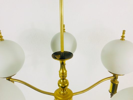 Mid-Century Brass Ceiling Lamp, 1950s-PUK-555422