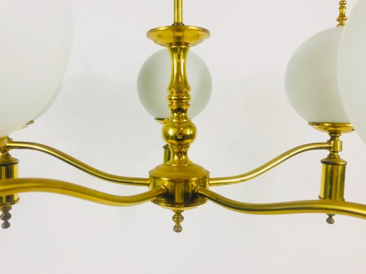 Mid-Century Brass Ceiling Lamp, 1950s-PUK-555422