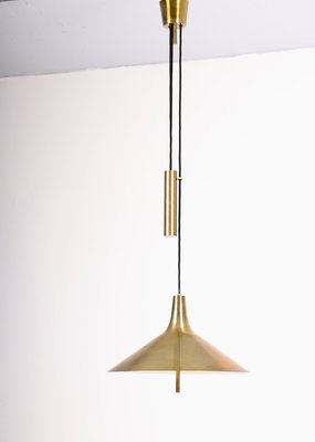 Mid-Century Brass Ceiling Lamp by T.H. Valentiner, 1960s-FK-1254503