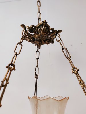 Mid-Century Brass Ceiling Lamp with Warriors-QLH-875462