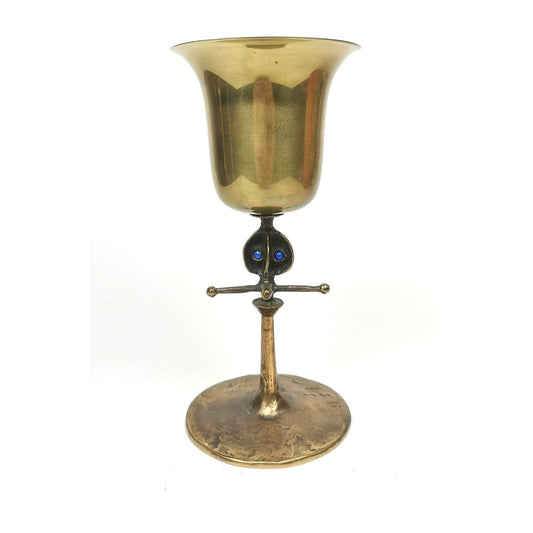 Mid-Century Brass Chalice by Lajos Muharos, 1970s