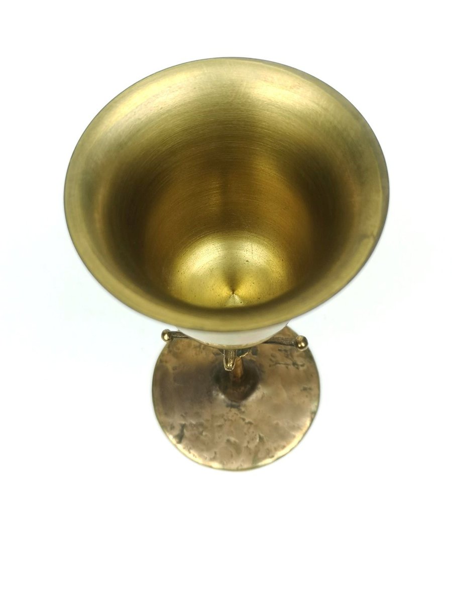 Mid-Century Brass Chalice by Lajos Muharos, 1970s