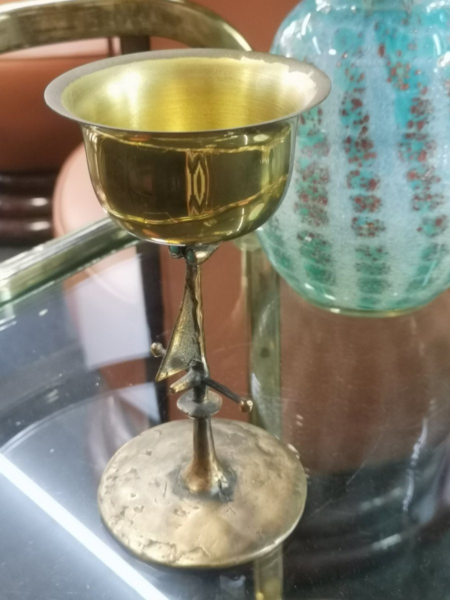 Mid-Century Brass Chalice by Lajos Muharos, 1970s